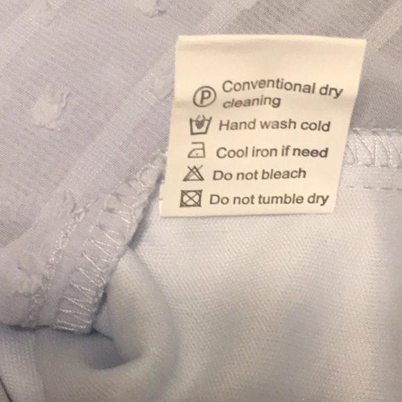 V-Neck Frill Hem Swiss Dot Top - Picture 8 of 8